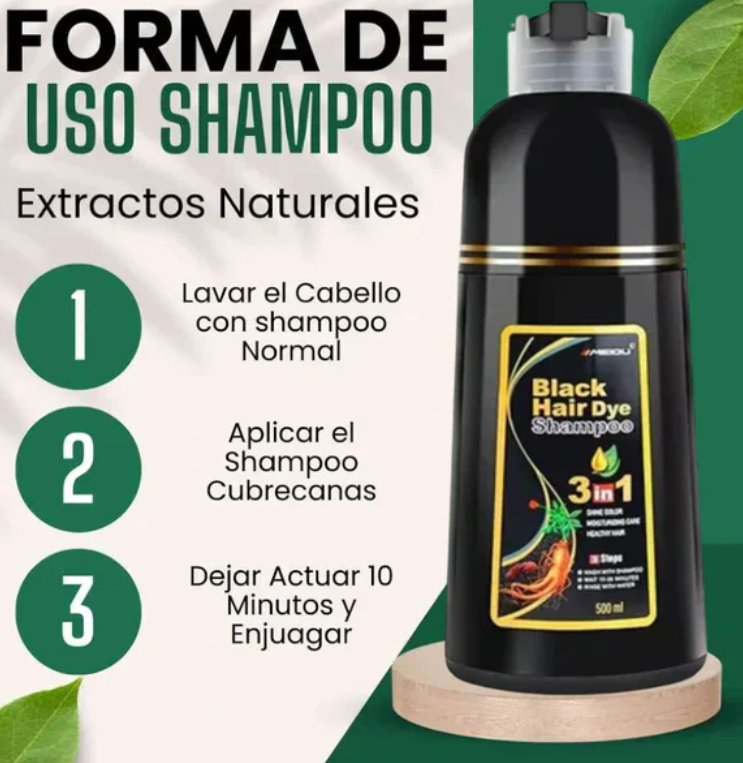 Shampoo Tinte Natural 500ml 🌿 – Cubre Canas al Instante, Sin Dañar tu Cabello